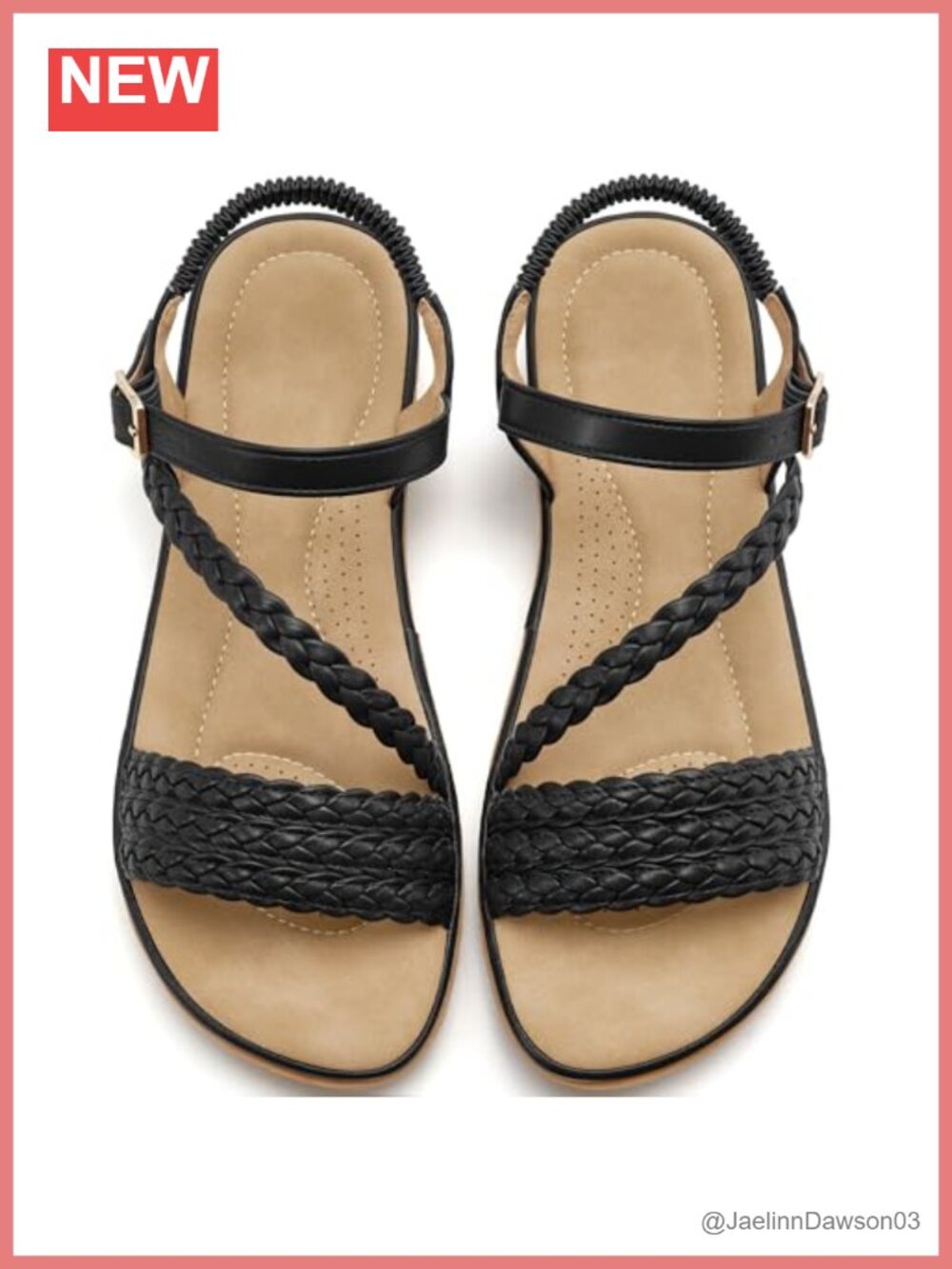 Comfortable Strappy Flat Sandals with Adjustable Buckle - Lightweight Walking